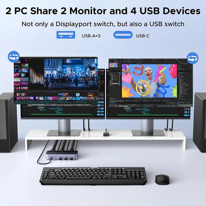 Switch Video DisplayPort UGREEN AK700 (55851), Sivý