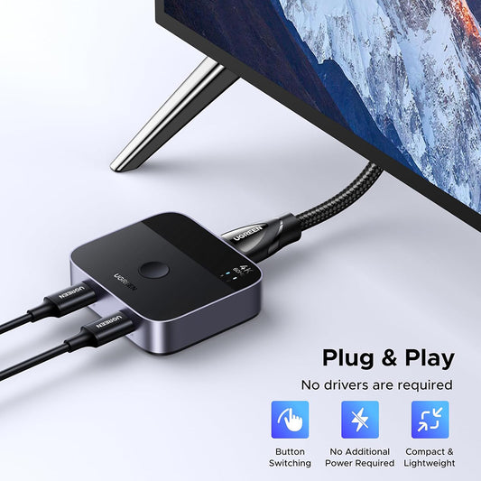 Switch Video USB-C UGREEN AW502 (55451), Sivý