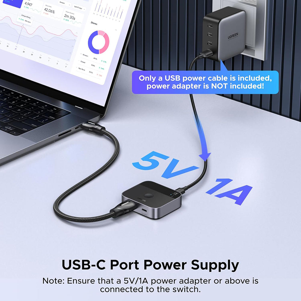 Switch Video HDMI / USB-C UGREEN AW503 (55452), Sivý