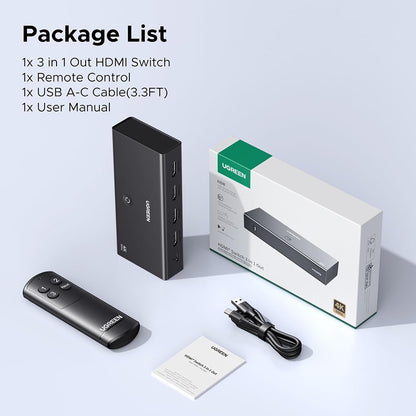 Switch Video HDMI UGREEN AW504 (55857), Čierny