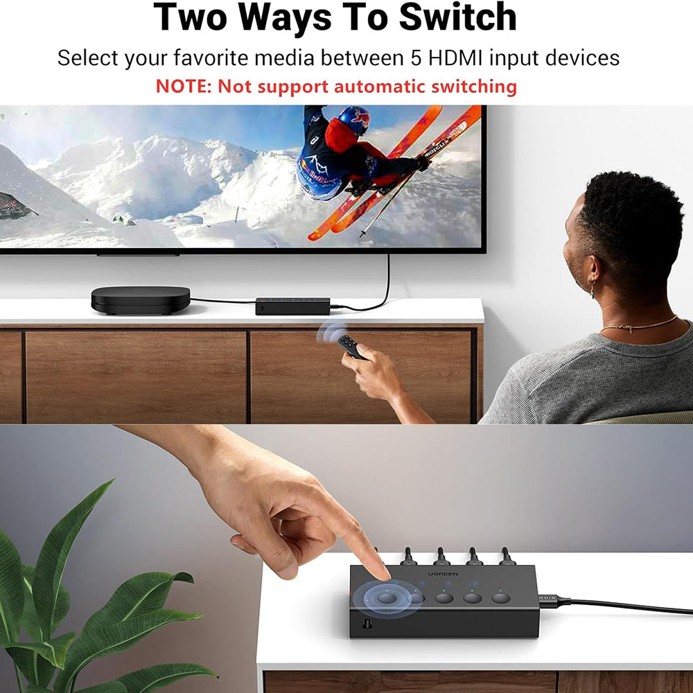 Switch Video HDMI UGREEN CM568 (90512), Čierny