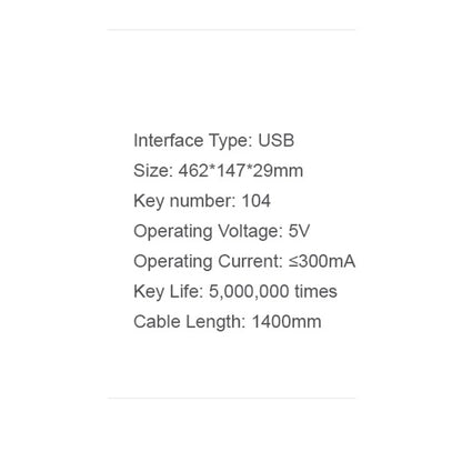 Herná klávesnica HAVIT KB866L, RGB, 1.4m, Čierno-červená