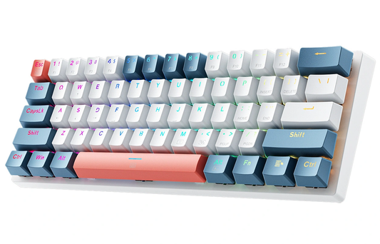 Káblová herná klávesnica USB Machenike K500-B61 mechanická, RGB, podsvietenie červené, biele modré
