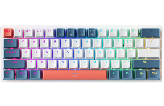 Káblová herná klávesnica USB Machenike K500-B61 mechanická, RGB, podsvietenie červené, biele modré