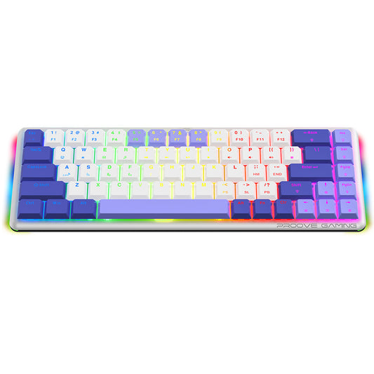 Bezdrôtová herná klávesnica Proove AFK, RGB, BT / Wi-Fi / káblové pripojenie, 1.5m, Biela WKAFKEN22002