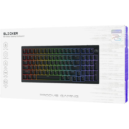 Klávesnica Gaming Wireless Proove Slicker, RGB, BT / Wi-Fi / Wired, 1.8m, Čierna WKSLEN00022401