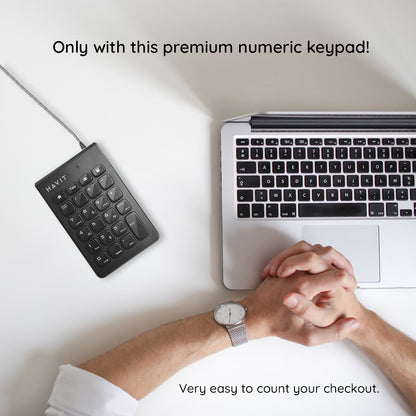 Numerická klávesnica Wired USB HAVIT KB223, 1.5m, Čierna