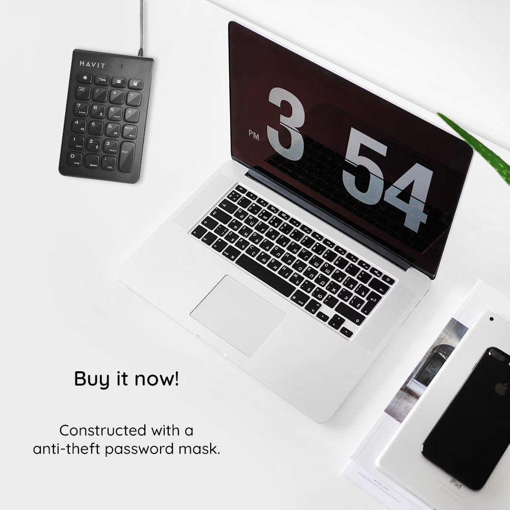 Numerická klávesnica Wired USB HAVIT KB223, 1.5m, Čierna