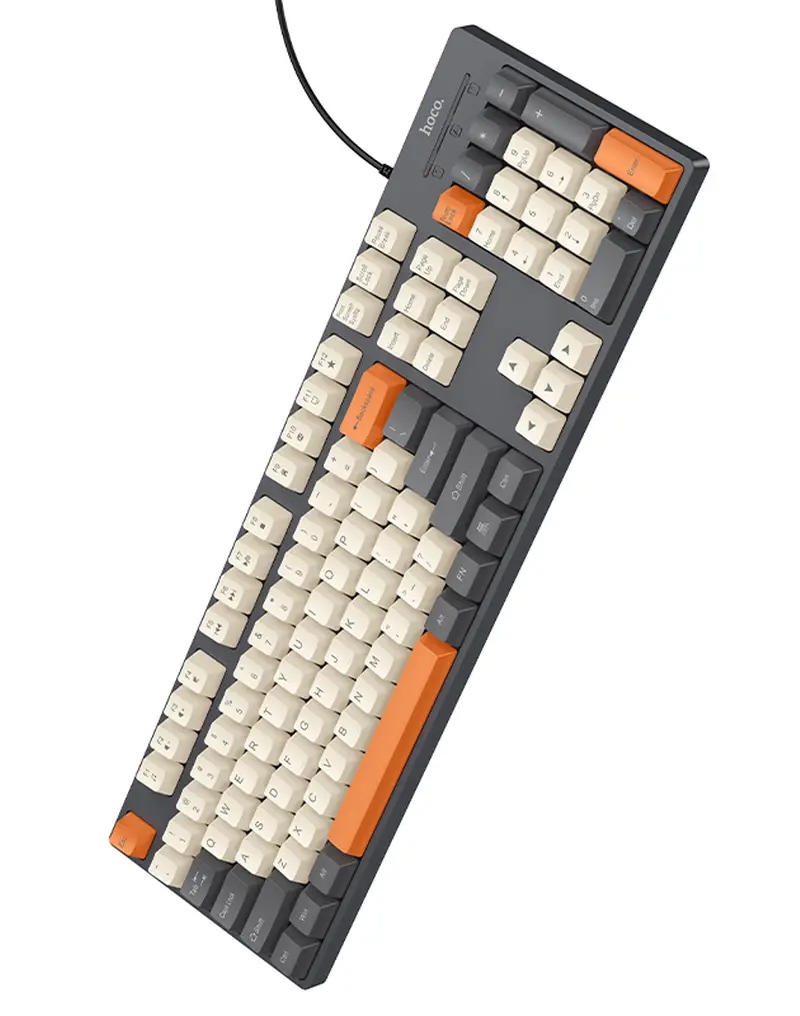 Káblová USB klávesnica HOCO GM61 Tri-Color, 1,45 m, sivá