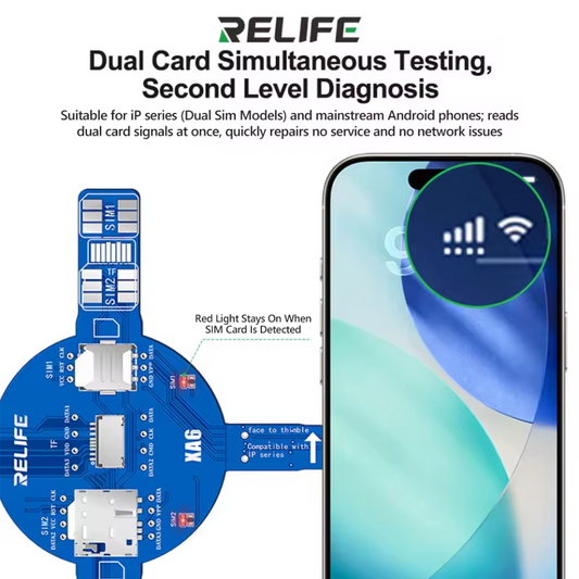 Relife XA6 Dual Service Tester for SIM Card / Memory Card