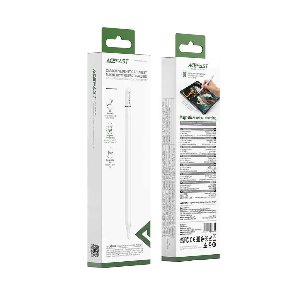 Touch Pen Acefast V3 pre iPad, Aktívna verzia, Biela