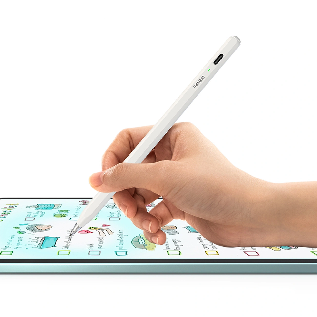Dotykové pero Metapen Air8 Pro pre Apple iPad, Aktívna verzia, biela ME-APP172