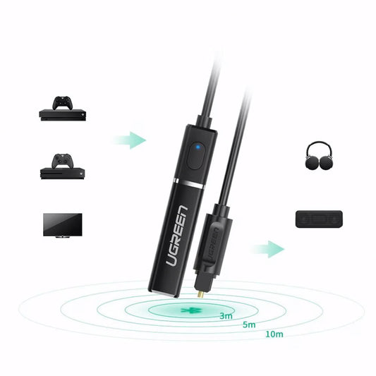 Bluetooth vysielač UGREEN CM150, Optický, Čierny