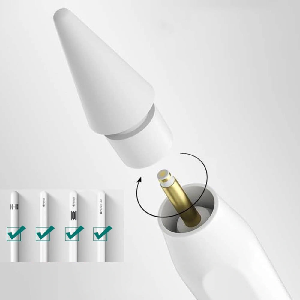 Hrot dotykového pera Tech-Protect pre Apple Pencil Series, sada 4 kusy, biela