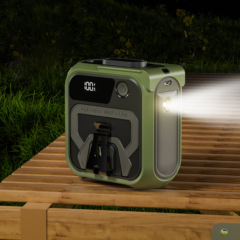 Prenosný ventilátor Techsuit Z13 s externou batériou 10000mAh, Oranžový