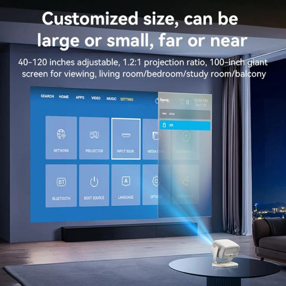 Projektor Yesido TV13, 720P, 190ANSI, Android 9.0, Biely