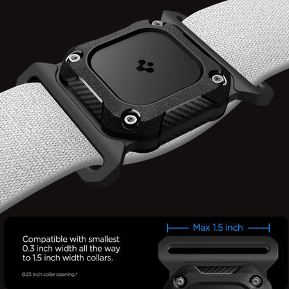 Spigen Tough Armor držiak pre Apple AirTag na obojok domáceho zvieraťa, čierny