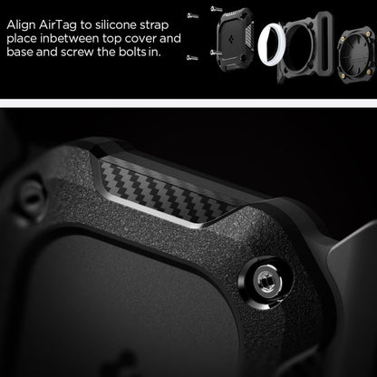 Spigen Tough Armor držiak pre Apple AirTag na obojok domáceho zvieraťa, čierny